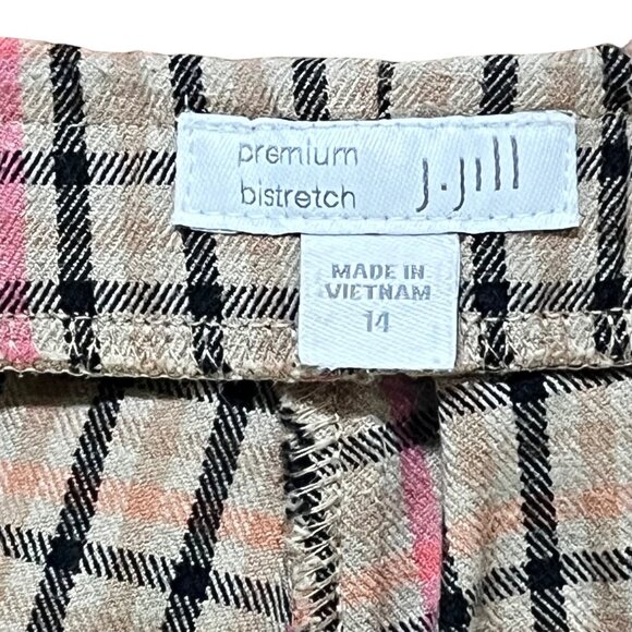 J. Jill Premium Bistretch Plaid Pants Size 14 Womens Elastic Waist Pull-On - Picture 5 of 7